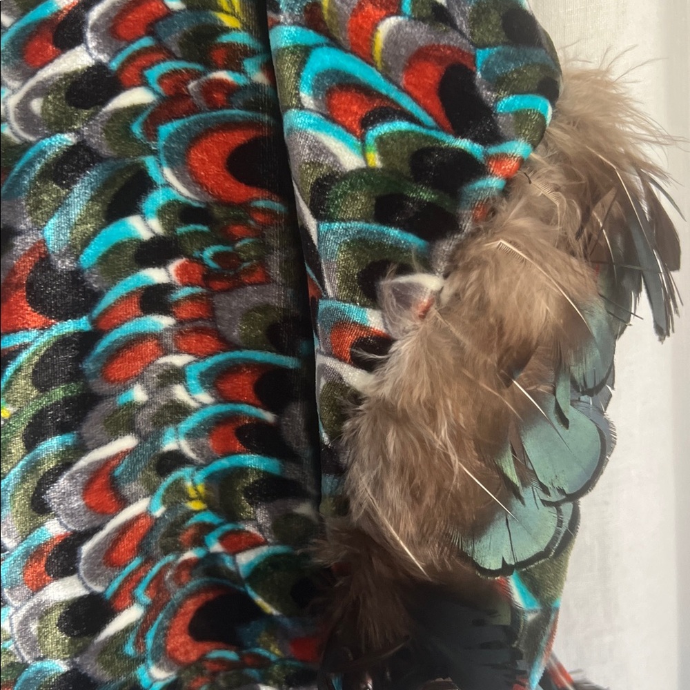 Lulu Guinness Multicolor Feather Shrug - Picture 6 of 9
